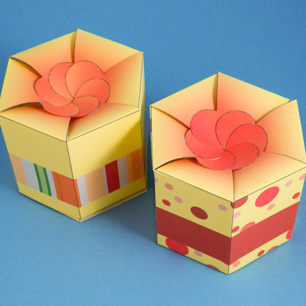 Petal-top Hexagon Boxes