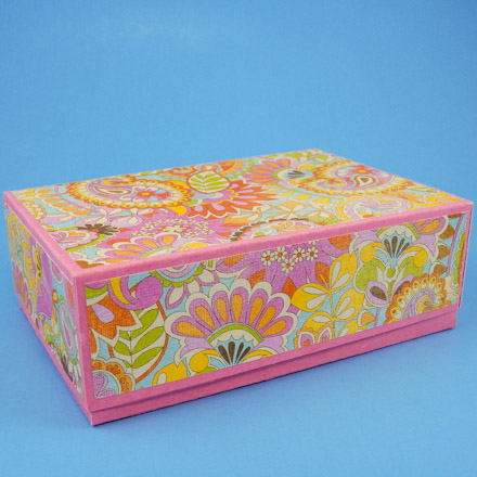Rectangular box made with custom pattern