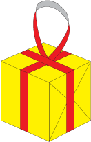 Gift box - wrapped with ribbon