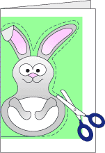 Cut out bunny-shaped card