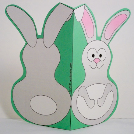 Bunny shaped card - front and back