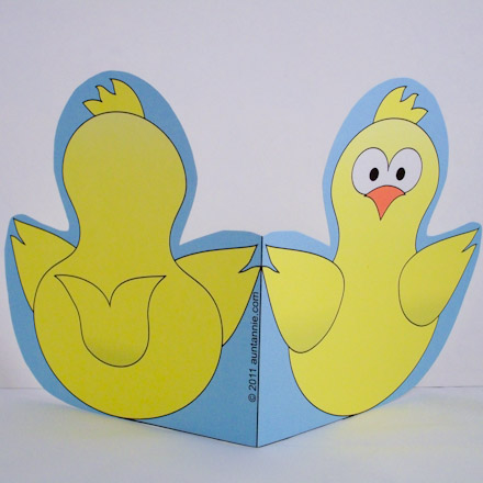 Chick shaped card - front and back
