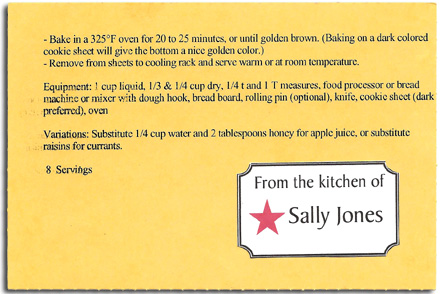 Use stickers on recipe cards