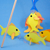 Fish game: fish with hook and rod