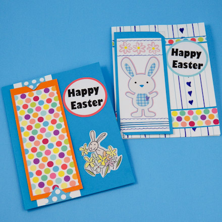 Easter Bookmark Card  with Happy Easter and a bunny