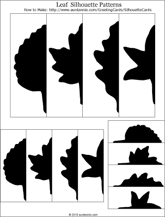 Leaf silhouette patterns in three sizes