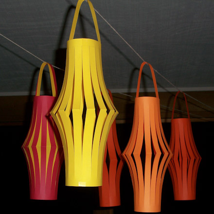 Chinese paper lanterns in orange, red and yellow
