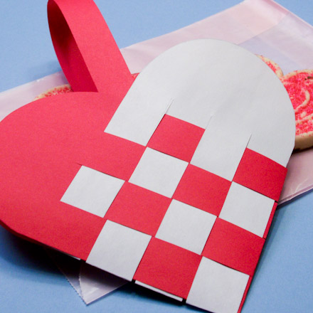 Heart-shaped Valentine's Day basket