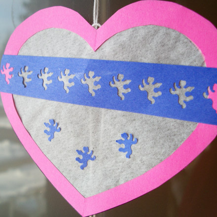 Valentine suncatcher decorated with tiny punches