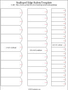 Printable template for scalloped edge rulers