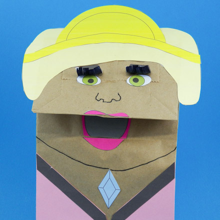Diva puppet with mouth opened