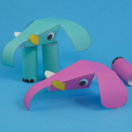 Colorful elephant finger puppets
