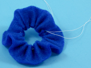 Gather ruffle strip into a ring