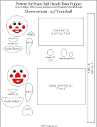 Printable pattern for clown puppet cutouts