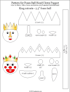 Printable pattern for king puppet cutouts