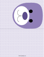 Printable purple bear with polka-dots
