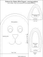 Printable pattern for making a fabric hand puppet