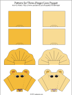 Printable pattern for Three-Finger lion puppet