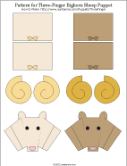 Printable pattern for Three-Finger bighorn sheep puppet