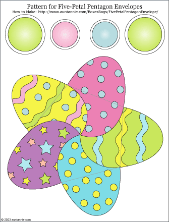 Printable patterns for Easter pentagon petal envelopes