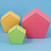 Five-sided boxes with pentagonal top
