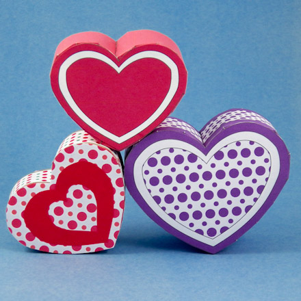 Three heart shaped boxes