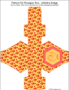 Pattern for Hexagon Box - 3" by 1.5", Adinkra symbols