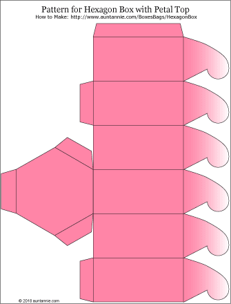 Pattern for Petal-top Hexagon Box