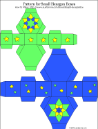 Pattern for two small hexagon boxes with stars