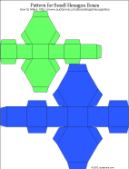 Pattern for two small hexagon boxes