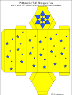 Pattern for Hexagon Box with stars - 2.5" by 4.75"