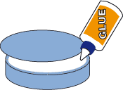 Glue second oval cutout over glue tabs