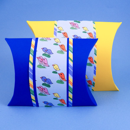 Pillow Boxes with Spring Birdies and Stripes ePaper
