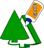 Glue second tree-shaped cutout over glue tabs