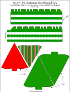 Pattern for Christmas Tree Shaped Box - top, stripes