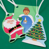 Gift tags with Santa, pine tree and angel designs