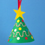 Mini-tree ornament made from a cone of green paper