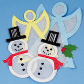 Snowman and Angel Suncatcher Ornaments