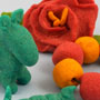 Modeling dough: flower, beads, animals