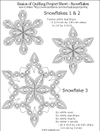 Quilling project sheet of snowflake designs 