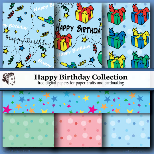 Happy Birthday digital paper downloads