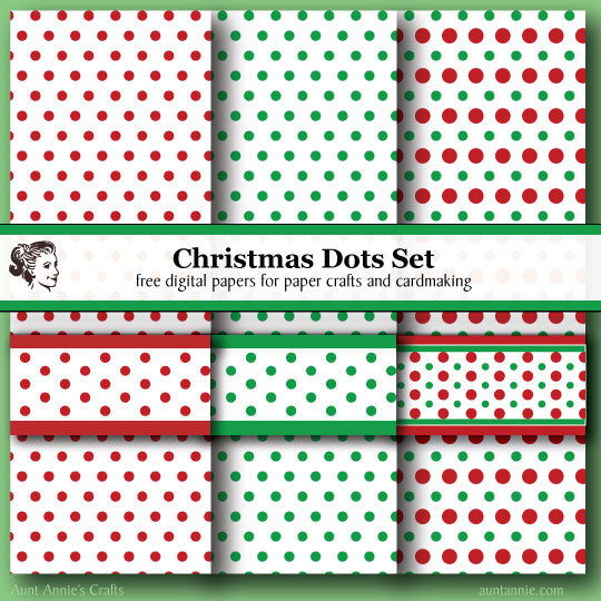 Christmas Dots Set digital paper downloads