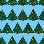 Digital paper: Christmas trees on blue