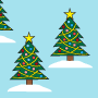 Digital paper: Christmas trees on light blue