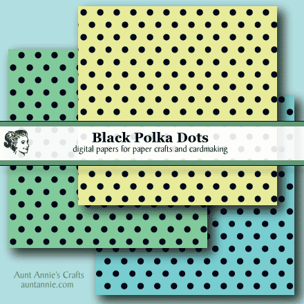 Black Polka Dots digital paper downloads