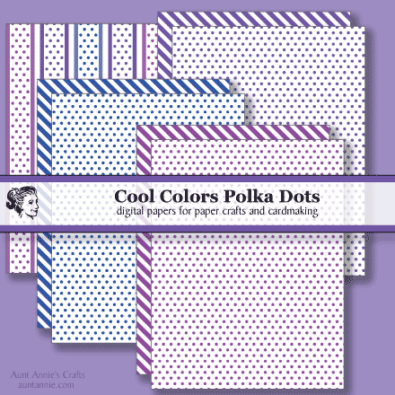 Cool Tone Polka Dots digital paper downloads