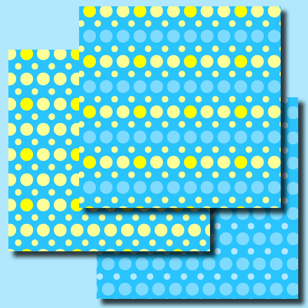 Sky Blue and Yellow Dots on Blue digital papers