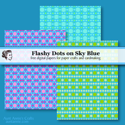 Flashy Dots on Sky Blue digital paper collection