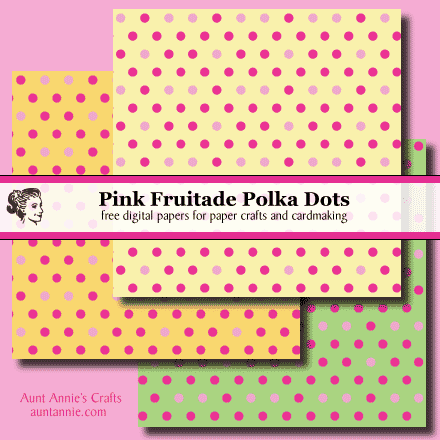 Pink Fruitade Polka Dots digital paper downloads