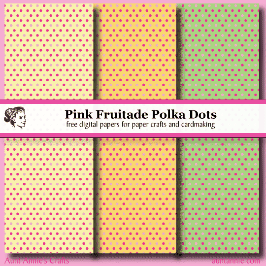 Pink Fruitade Polka Dots digital paper downloads